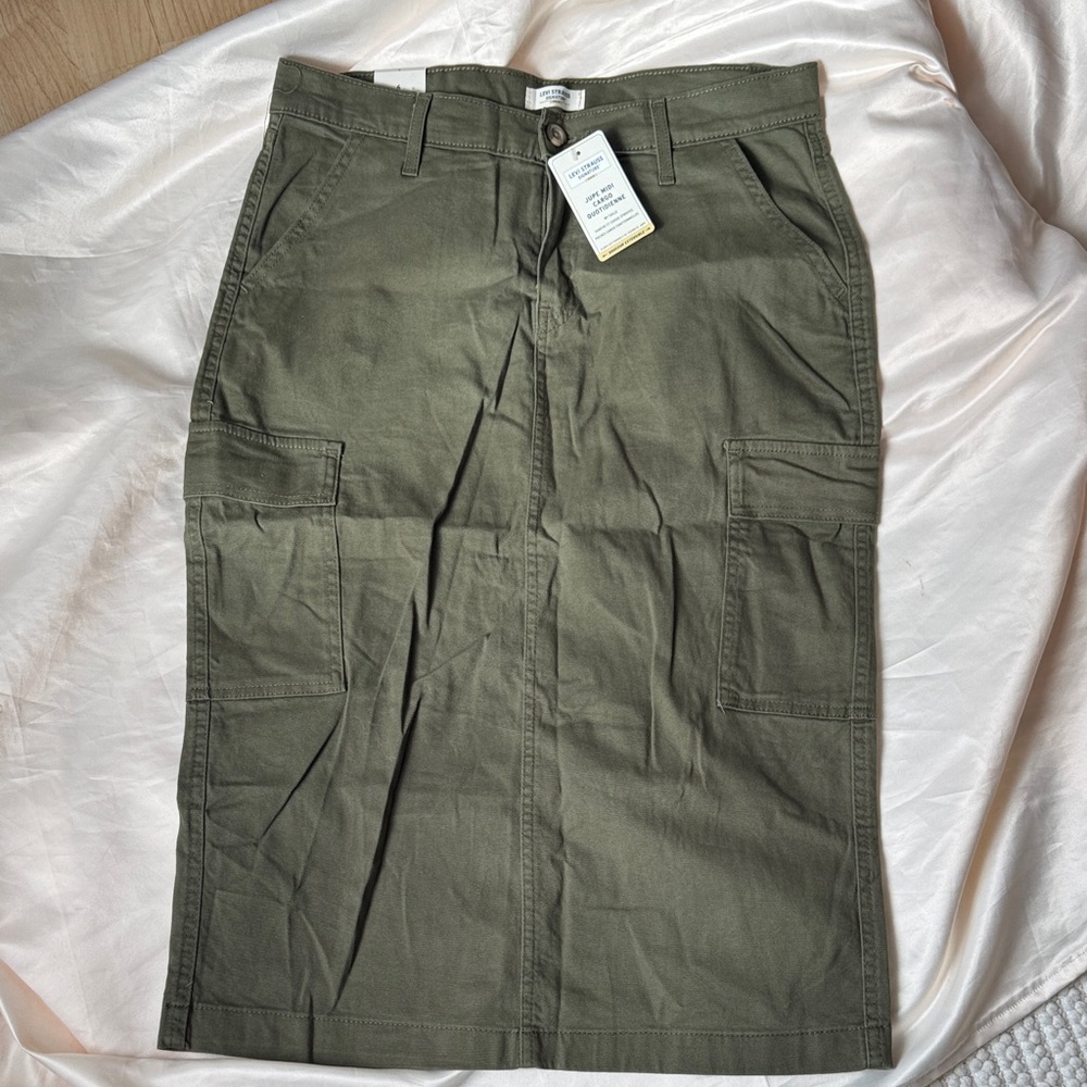 🫒🕊️Levi Strauss Olive Green Cargo Pencil Skirt